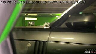 risky public blowjob, blonde slut swallows all! 🚗