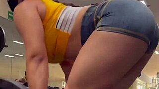 showing off my beautiful colombian outfit at the gym with big ass