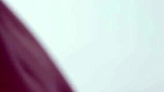 Beautiful Asian Li Moon strips in lingerie, revealing her petite body and big tits before posing naked