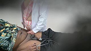 lady doctor has fun with patient in hospital setting