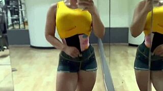 showing off my beautiful colombian outfit at the gym with big ass