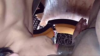 New wild ass enjoys semen tongue