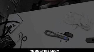 skinny teen 18+ shoplifter lana agrees to blow billy boston's big cock after getting caught