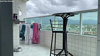 Hired Maid Arrives In Shorts Showing Off Her Delightful Ass For Voyeur Fetish.