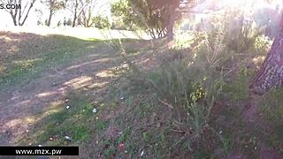 Public Sex with Lots of Cum, Fucking My Girlfriend Outdoors in POV