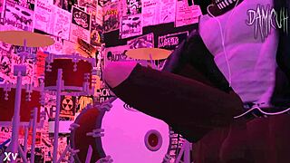 Dami dances and jerks off in the night club