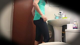 Hidden Cam Catches Sexy Latina Babe in Bathroom, Showing Off Her Big Ass and Tits Publicly