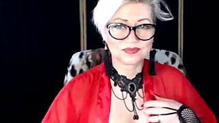 Mature Wife Aimee Moans in Fishnets