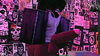 Dami dances and jerks off in the night club