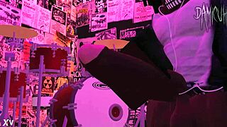 Dami dances and jerks off in the night club