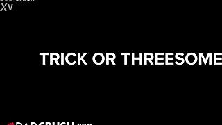 Trick or threesome with dadcrush stars jade kimiko kylie shay and jay rock.