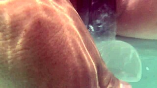 Watch This Babe Get Underwater Creampie And Dildo In Her Shaved Pussy!
