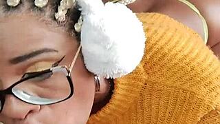 Latina slut swallows dildo in exhibitionist show