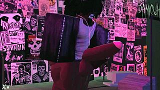 Dami dances and jerks off in the night club