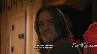 Busty Caretaker Catches Horny Guy Masturbating