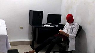 In the hospital, the perverted doctor roleplays with a cute Latina patient, then masturbates in his uniform.