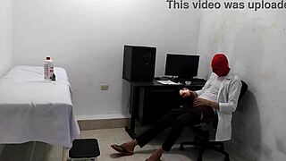 In the hospital, the perverted doctor roleplays with a cute Latina patient, then masturbates in his uniform.