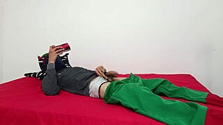 i feel so sexy with my latina step-sister, tall and huge ass in lingerie, fucking alone at home