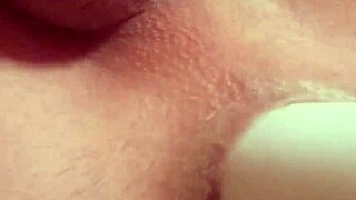 Jerking off while cuck watches squirting