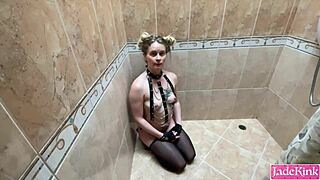 Cute Girl Choked And Dominated In Shower