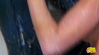 showering with latex brunette leads to toy orgasm