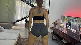 Blonde Latina Stretches And Commands To Tear Shorts And Lick Her Pussy