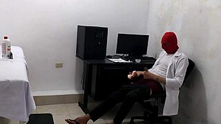 In the hospital, the perverted doctor roleplays with a cute Latina patient, then masturbates in his uniform.