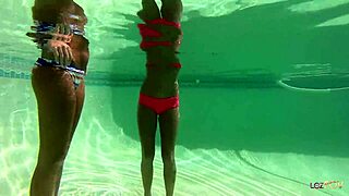 cute redheads trib in pool