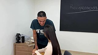 Best friend Daniela Andrea teaches me to fuck in classroom with Dani Clark