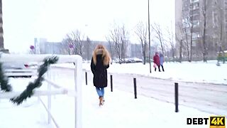 Redhead Amateur Calms Debt Collector With Rough Sex