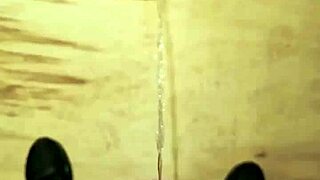 Intense exhibitionism with piss and blowjob, then rough fucking and cumshot