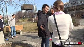 Sarah Kay gets a cumshot on her big ass outdoors 😍