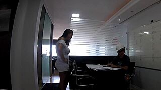 I broke my cock while fucking the madam at the construction site.