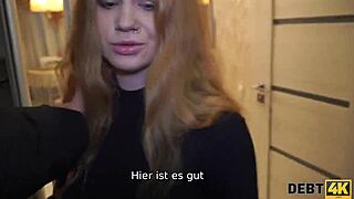 Redhead Amateur Calms Debt Collector With Rough Sex