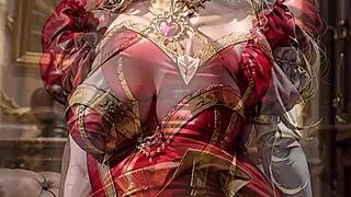 look at this ai queen of hearts flashing her pussy in that sexy dress