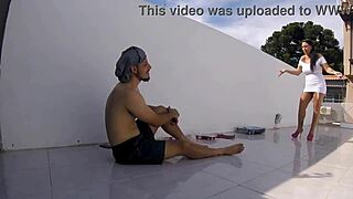 I broke my cock while fucking the madam at the construction site.