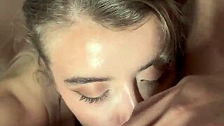 eden ivy tight mouth fucked hard, petite blonde swallows cum in pov