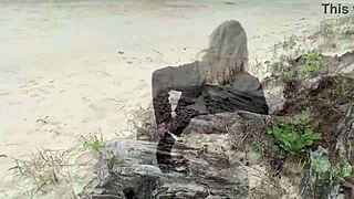 Anally inseminated a bored stranger milf on the beach