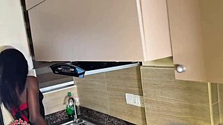 Skinny Ass Ebony Fucked In The Kitchen