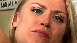 Blonde tenant uses dildo found in kitchen while fixing disposal