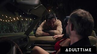 Adult Time - Big Titty Slut Little 18+ Puck Gets Pounded in Parking Lot While Cuck Husband Watches