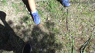 Real Voyeur Scared When I Pissed from My Hairy Pussy on Beach