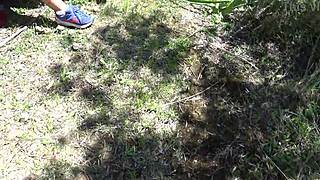 Real Voyeur Scared When I Pissed from My Hairy Pussy on Beach