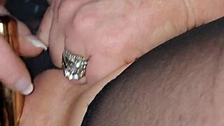 Wife With Shaved Pussy Gets Fucked By Big Cock Dildo In Stockings