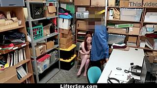 ella hughes caught shoplifting, sucks mall cop's big cock