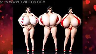 Watch the asian group dance with breast expansion on valentines day