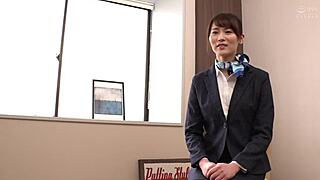 That flight attendant CA brings her hospitality skills to this hardcore AV scene