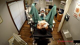 Spread your legs for the entrance physical, Donna Leigh says in latex dress