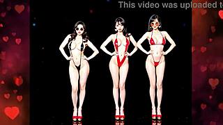 Watch the asian group dance with breast expansion on valentines day