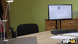 Unemployed brunette has no choice but to undress for the casting interview